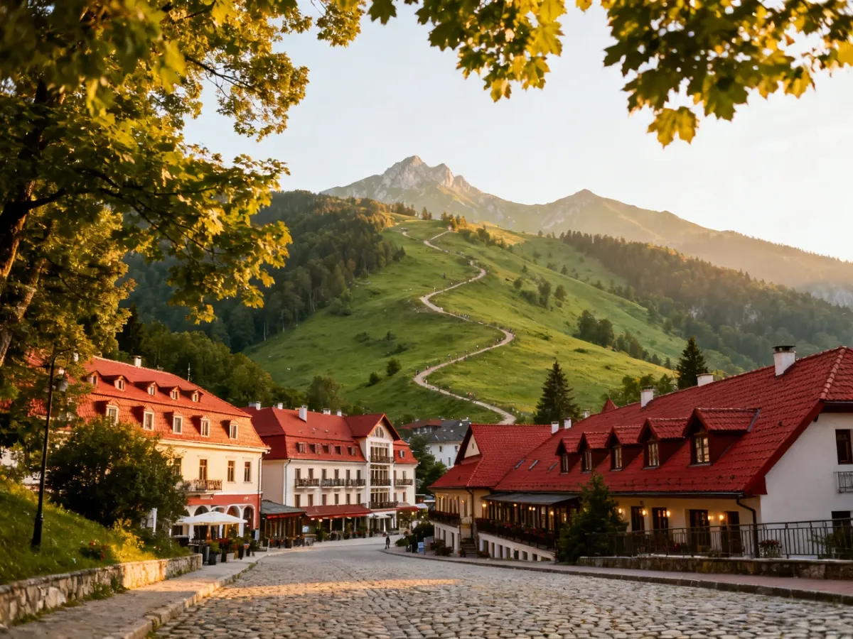 Ustroń surrounded by the green Beskid Śląski mountains